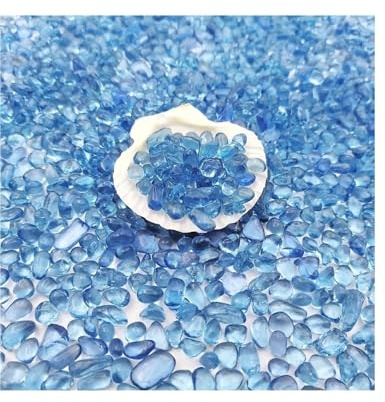 MDSIOKHJ Pietra Decorativa per Acquario Ghiaia di Vetro Blu 3 4 mm Decorazioni for Acquario Pietre for bracieri Riempitivo for vasi Decorazione Artigianale Ciottoli(200g)
