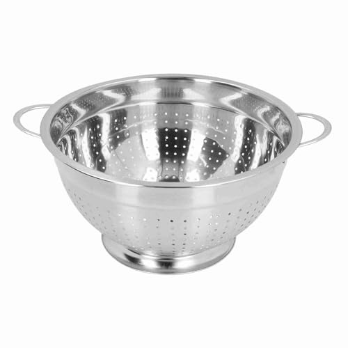 Cestino setaccio per frutta in acciaio inox, scolapasta multiuso per lavare le verdure, ciotola di scarico a grande capacità con fori uniformi per frutta, noodles e pasta, uso in (26 cm)