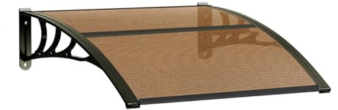 Pensilina Tettoia Modulare 120x80 Cm Tetto Copertura Porta Finestra Esterno Alveolare Fumé