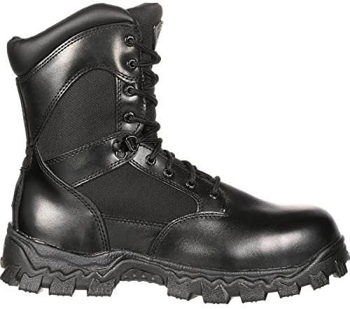 ROCKY AlphaForce Zipper Composite Toe Public Service Boot, Black, Size 11(WI)