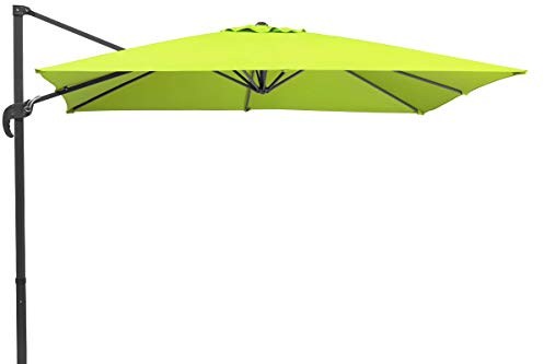 Schneider Sonnenschirm Rhodos Junior, apfelgrün, 270 x 270 cm quadratisch, 786-78, Gestell Alu/Stahl, Bespannung Polyester, 18 kg