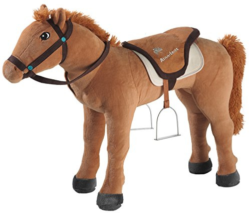 Bibi & Tina - Pferd Amadeus, groß, braun, Plüschpferd, Reittier mit Sattel und Zaumzeug, 3 Jahre bis 7 Jahre, 90 cm x 30 cm x 71 cm
