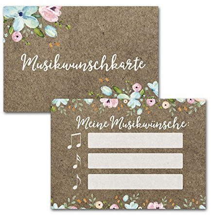 50 Musikwunschkarten für Hochzeiten und Geburtstage