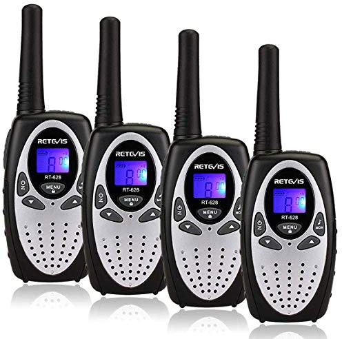 Retevis RT628 Walkie Talkie für Kinder, Große Reichweite Funkgerät, Spielzeug Geschenk für 3-12 Jahre Alt Jungen Mädchen, Kinder Zwei-Wege-Radio für Innen- oder Outdoor-Aktivitäten (2 Paare, Silber)