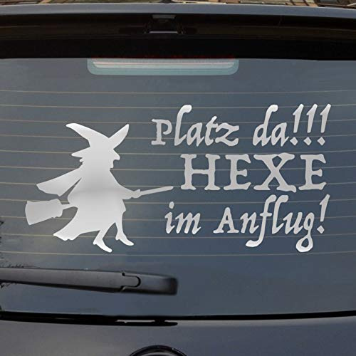 Hellweg Druckerei Platz da Hexe im Anflug Auto Aufkleber Sticker Heckscheibenaufkleber