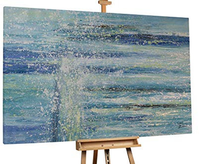 KunstLoft® XXL Gemälde 'Dreams of Proteus' 180x120cm | original handgemalte Bilder | Abstrakt Meer Blau Grün | Leinwand-Bild Ölgemälde einteilig groß | Modernes Kunst Ölbild
