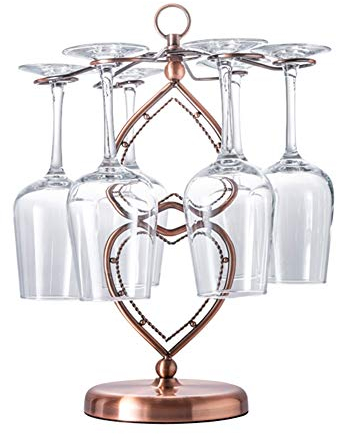 En forma de corazón de acero inoxidable titular de la copa de vino, de la manera creativa duradero cáliz soporte independiente del soporte de exhibición del artista la decoración del hogar,Bronce