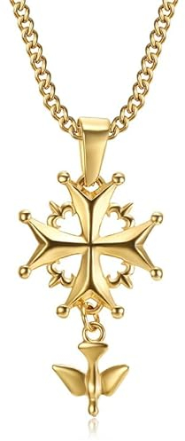 BOBIJOO Jewelry - Pendentif Croix Huguenote Protestant Femme Enfant Or