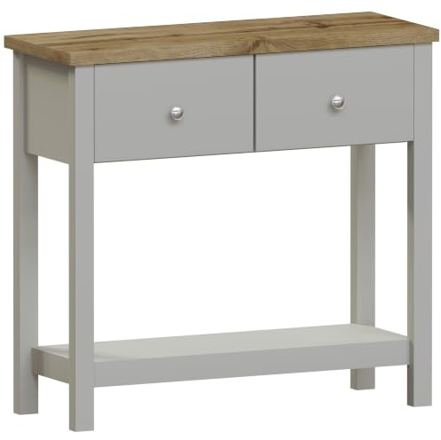 Vida Designs Arlington Console avec étagère et 2 tiroirs Gris