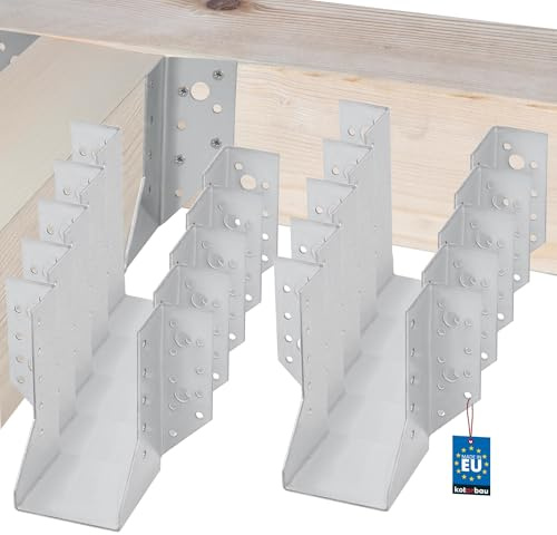 KOTARBAU® Lot de 10 supports en U pour bois - Connecteurs de poutres pour construction extérieure - Connecteur de type A 70 mm