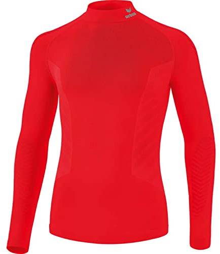 Erima unisex - barn Athletic Långärmad tröja med polokrage funktionsunderkläder (2252111), röd, XS