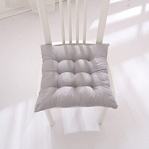 Hruile Lot de 4 coussins de chaise de jardin avec attaches antidérapantes, respirants, pour intérieur ou extérieur, 45 x 45 cm, gris