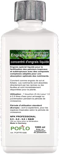 POFLO Engrais pour palmier, ligne professionnelle d'engrais pour palmier | Engrais racinaire + engrais foliaire HIGH-TECH ! (1000 ml)