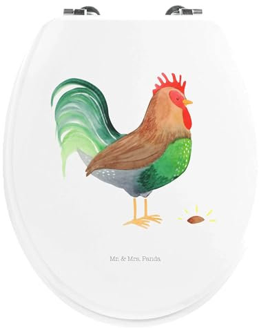 Mr. & Mrs. Panda Motiv WC Sitz Hahn Korn - Geschenk, WC-Sitz, Hoftiere, Natur, Toilettendeckel, Bauernhof, Landwirt, Landwirtin, Klobrille, Toilette,