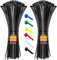 ATETEO Cable Ties, 200 Pack Black Cable Zip Ties Nylon Self Locking tie Wraps 100/150/200/250/300/370/400/500/600/650/760/1200 mm