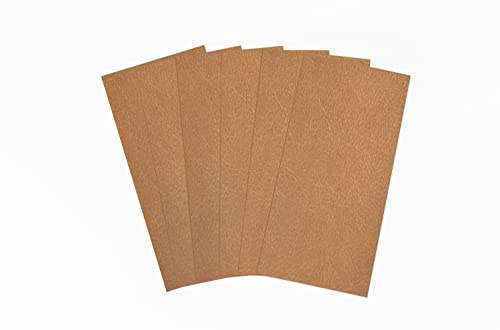 Brandalo® veganes Leder Vintage - waschbares Papier - 6 Bögen 10x21cm - Waschpapier - Lederpapier - Handmade Label gestalten - DIY zum nähen, basteln, plotten, Bedrucken UVM. - Hellbraun