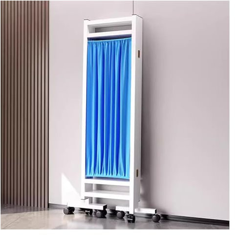 3 Panel - 6 ft Tall Rolling Medical Privacy Screen on Wheels，Folding Portable Room Seperating Divider，Office/Beauty Salon/Hospital Temporary Partition Wall Panels ( Color : Blue , Size : 3 Panel 150cm