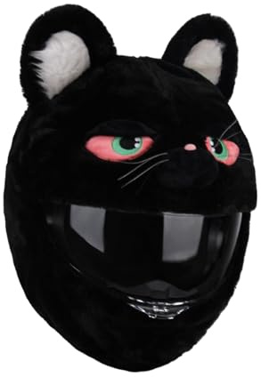 Ronyme Cartoon Black Cat Copricasco da moto Copricasco protettivo Accessorio antivento Divertente integrale per donna Uomo Leggero