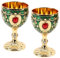BAOFUYA Vintage Chalice Goblet,Wine Glasses Etching with Intricate and Authentic Baroque Engravings Engraved Brass Goblet Champagne Glasses Flutes Coupes Wine Glass Set (Gold Green)