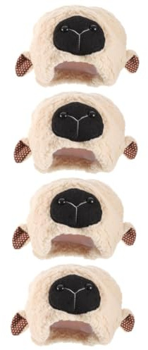TOYANDONA 4 Stück Hut Mit Lammohren Cosplay-outfits Schaf-cosplay-hut Ziegenhut Stofftierkleidung Schafe Cosplay Ohren Stirnband Für Kinder Kostüm Hut Kinderkostüme Zubehör Sherpa Karikatur
