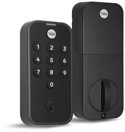 Yale Black Suede Code Keypad Deadbolt Front Door Lock for Keyless Entry, YED210-NR-BSP