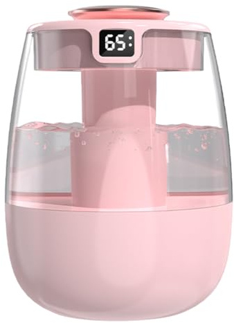 Humidificador de aire Top-Fill, 1,3L Humidificador de niebla USB, <20dB 3 modos, Humidificador Habitación con Pantalla de Temperatura para Plantas, Oficina, Coche, Dormitorio