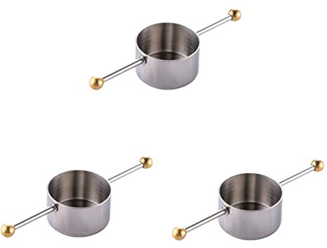 PHENOFICE 3 Pz Misurino Per Bar Jigger Per Whisky Da Bar Misurino Per Bevande Misura Della Bevanda Del Jigger Per Liquori e Giapponesi Tazza Da Cocktail Silver