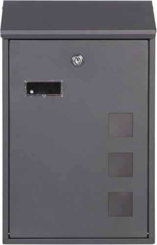 Housics Lockable Wall Mounted Steel Mailbox - Waterproof Outdoor Letter Box with Combination Lock, Easy Installation - Ideal for Home & Office, Large External Post Box & Letterbox Accessories