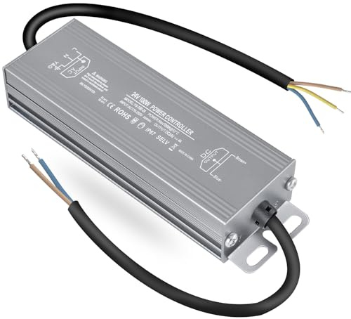 OFFCUP Transformador LED 100W 24V, 4.16A IP67 Exterior Impermeable Controlador, 170-250V AC a 24V DC Voltaje Constante Adaptador para Jardín al aire Libre luz Piscina Focos e Tira LED