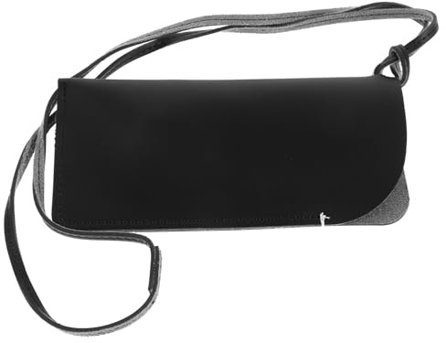 Custodia Portaocchiali Collo Pu Nera, Supporto Portatile per Occhiali | Portaocchiali Collo, Cinturino Porta Occhiali, Porta Occhiali con Tracolla
