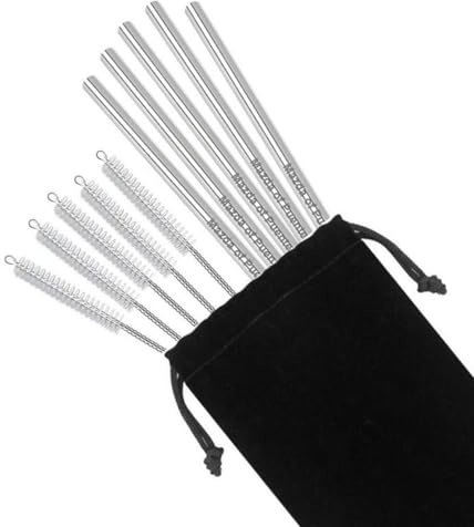 Pailles en métal personnalisées en acier inoxydable - Pailles réutilisables en acier inoxydable (10 pièces)