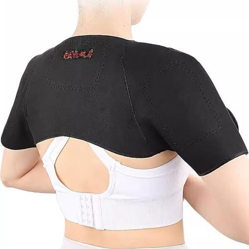 DECORN Resaggio di Supporto a Doppia Spalla a Doppia Spalla per Sport all'aperto, Allenamento in Palestra, Calda Cinghia di Protezione della Spalla Traspirante per Uomini Donne,Nero,S