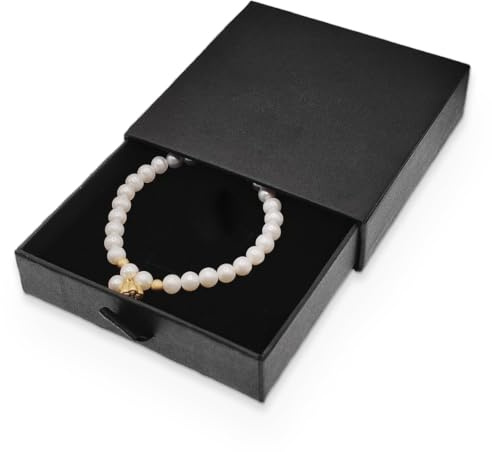 GGUFAY Caja de Regalo para Joyería, Caja Bonita para Regalos, Cajas de Presentación 9x9x1,7cm, Organizador de Collares, Pendientes y Anillos, Almacenamiento de Joyas de Fieltro (Negro)