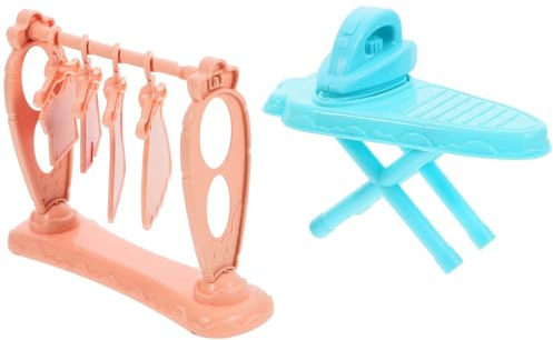 Milisten Set Mini Fer à Repasser et Portant Vêtements pour Maison de Poupée Décoration Miniature et Portable Accessoire Créatif pour Maison Poupee et Bureau