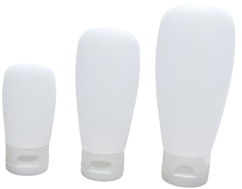 CIYODO 3 pièces Flacon Voyage Silicone Rechargeable de Bouteilles Vides Silicone Souple avec Bouchon Rabattable pour Cosmétiques et Lotion Portable