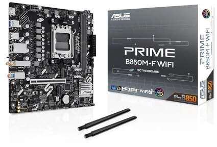 ASUS PRIME B850M-F WIFI, Scheda Madre AMD Micro-ATX, Slot DDR5, Nera | PCIe 5.0 Ready, 2 Slot M.2, Wi-Fi 6, Ethernet Realtek 1Gb, HDMI, USB-A da 5Gbps, USB-C da 5Gbps, BIOS FlashBack, Aura Sync