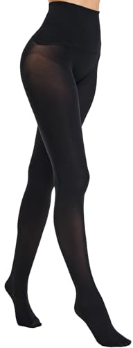 MERYLURE 360° Seamless Tights for Women, No Seam Semi Sheer Pantyhose Control Top Smooth Stockings for Dresses Skirts