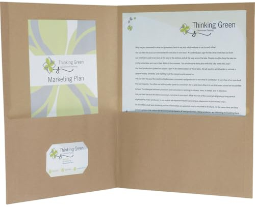 EarthWise by Oxford Two-Pocket Folders, Natural, Letter Size, 25 per Box, (78542)