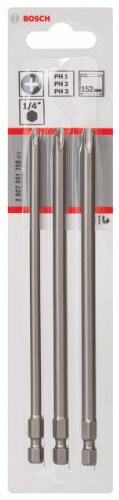 Bosch Professional 3tlg. Schrauberbit-Set (Länge: 152 mm), 2607001758