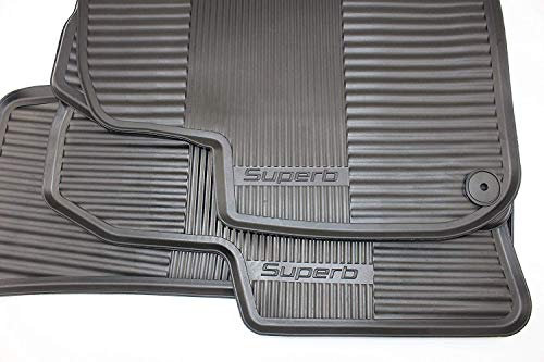 Skoda Original Gummifußmatten-Set Superb II 3T, vierteilig Allwettermatten Gummimatten