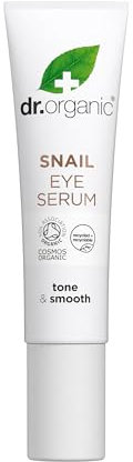 Dr Organic Snail Gel Eye Serum, Healthy-Aging, Fine Lines, Mens, Womens, Natural, Vegetarian, Cruelty-Free, Paraben & SLS-Free, Recycled & Recyclable, Organic, 15ml, Packaging may vary