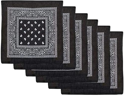 Boolavard Bandana Kopftuch Halstuch - gemustert: Paisley Muster - 100% Baumwolle Bindetuch 1 er 6 er oder 12 er Pack!!