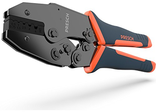 Presch Ferrule Crimp Tool - Crimping Tool - Heavy Duty Ratchet Crimping Tools for Wire End Bootlace Ferrules - End Terminal Crimper