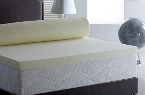 Visco Therapy 7cm Double Memory Foam Mattress Topper 190x137x7cm (6'3X4'6X3), Memory Foam, White, 190 x 7 x 135 cm