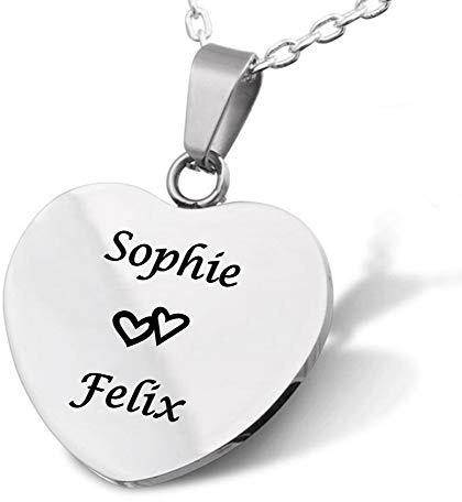 Herzanhänger mit Kette Anhänger mit Kette Geschenk Anhänger Frau Freundin Mutter Schwester - inkl. WUNSCHGRAVUR - Edelstahl AH127ac - mit AMAZON KONFIGURATOR direkt online gestalten !