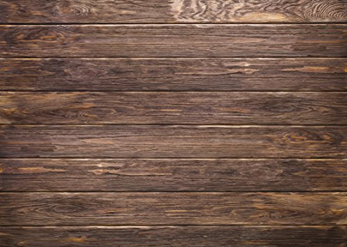 LYWYGG 7x5FT Thin Vinyl Braun Holz Hintergrund für Fotografen Retro Holz Wand Hintergrund Baumwolltuch Nahtlose für Party Fotografie Studio Requisiten CP-19-0705