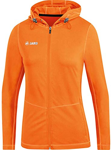 JAKO Damen Kapuzenjacke Run 2.0, Neonorange, 40
