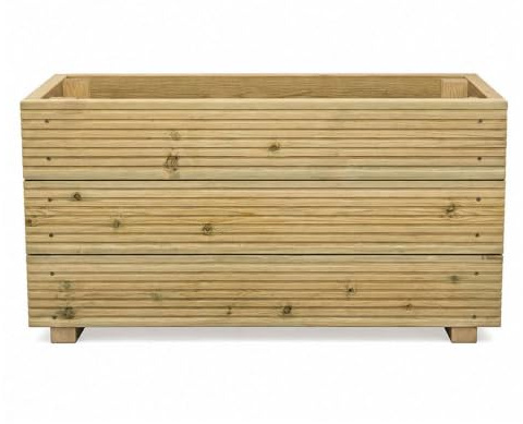 Planter Potters Large Solid Wooden Patio Planter Herb Trough 47cm Tall