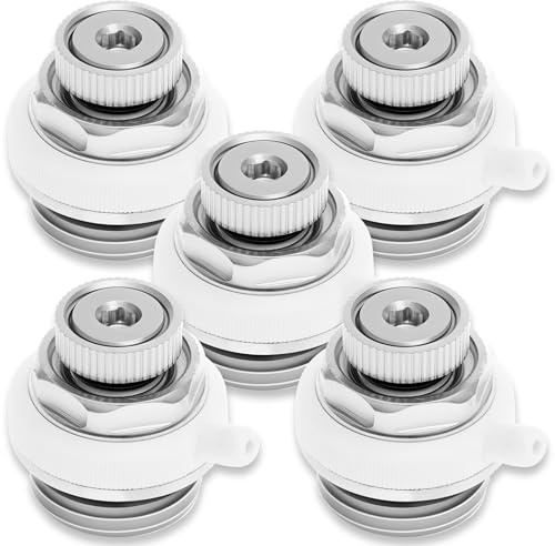 GWCYMYD 5PCS Entlüftungsstopfen 1/2 Zoll Messing Vernickelt Automatischer Heizkörper-Entlüfter mit Rückschlagventil Selbstverschließend Heizkörper Entlüftungsventil für Heizungsanlagen