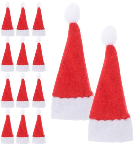 jojofuny 60stücke Mini Weihnachtsmannmützen Für Lollis Aus Vliesstoff Süße Dekoration Für Junge Mädchen Weihnachtsaccessoires Für Partys Ohne Lollipop Rot-weiß